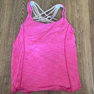 Lululemon pink tank with animal print bra!